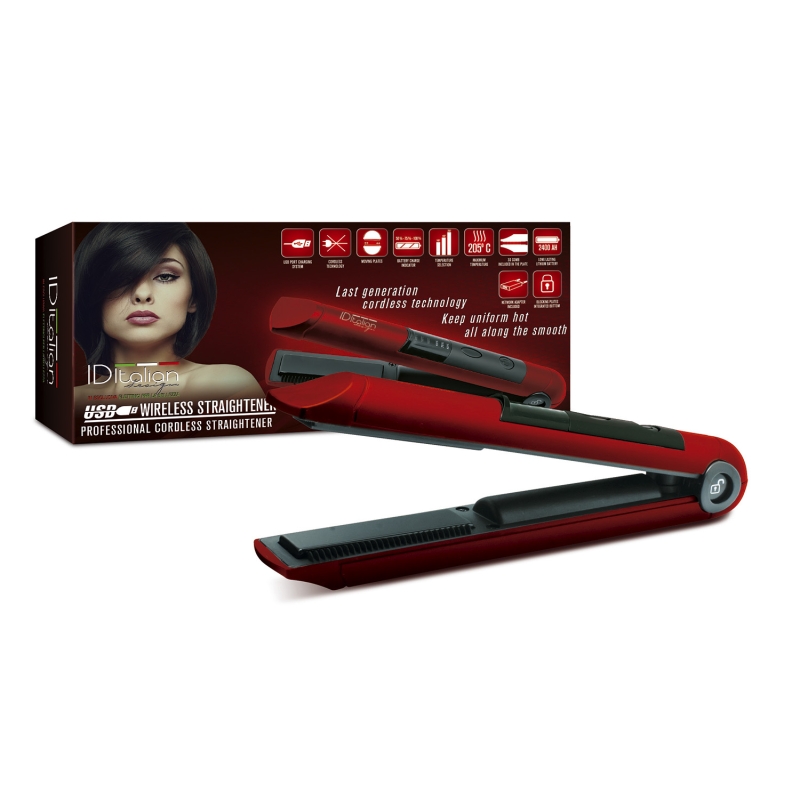 WIRELESS USB RECHARGEABLE HAIR STRAIGHTENER+COMB