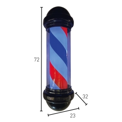 BARBER POLE NEGRO CON AZUL Y ROJO (72X23X32)