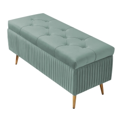 GREEN UPHOLSTERED HELSINKI BENCH