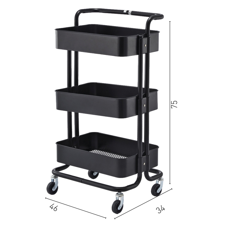 CUBE TROLLEY 3 PLATEAUX